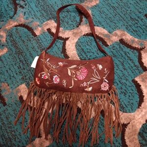 Shoulder Bag women style cowhide flower print